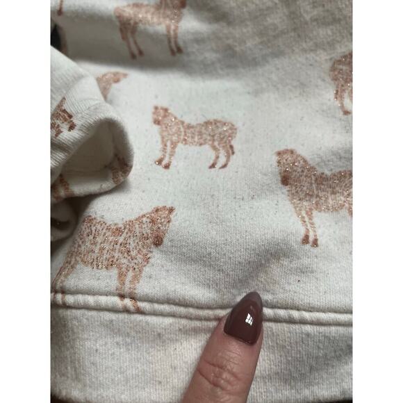 Zara Baby Girl Glitter Neutral Zebra Sweatshirt 3-4Y​ - Picture 2 of 8